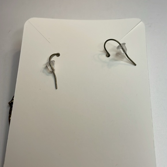 Antiqued Bronze Plated, Dangle Drop, Circular Branch with Fallen Leaf Earrings - Picture 3 of 5